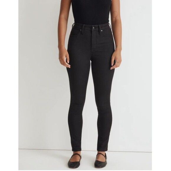 MADEWELL Curvy High Rise Skinny Jean Black 32P - Picture 1 of 7